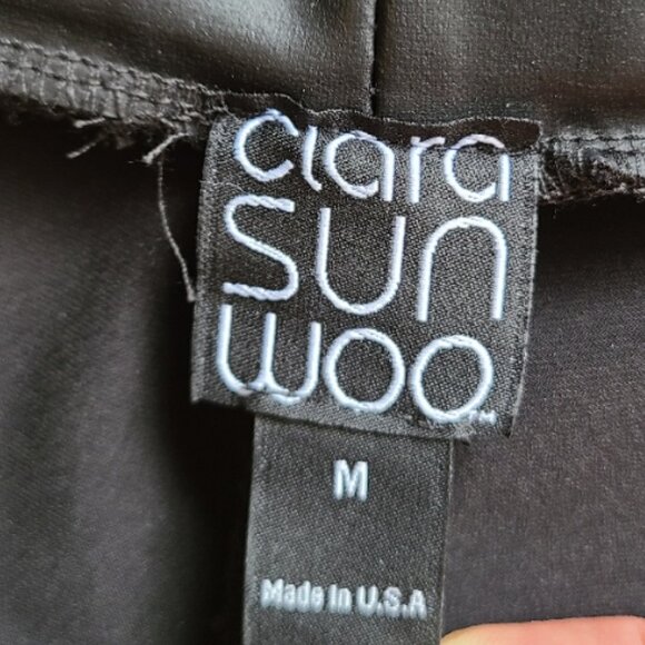 NEW NWOT CLARA SUN WOO LIQUID LEATHER SHEEN SIGNATURE SKINNY POCKET PANT VEGAN M - Picture 6 of 6